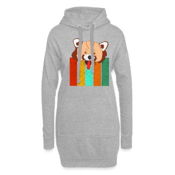 Frecher Panda - Katzenbär - Hoodie-Kleid - Grau meliert - Vorne