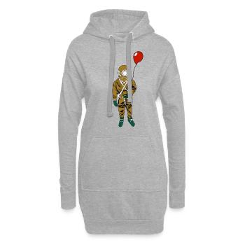 Taucher mit Luftballon - Geburtstagsgeschenk - Hoodie-Kleid - Grau meliert - Vorne