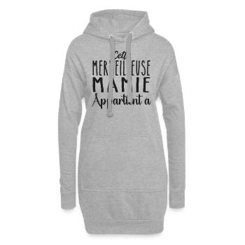 Cette merveilleuse mamie appartient à personnalisé - Sweat-shirt à capuche long Femme - gris chiné - Devant