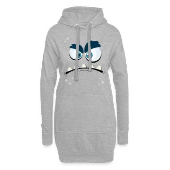Monster Face 3 - Sweat-shirt à capuche long Femme - gris chiné - Devant