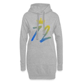 72 Zahl Krone - Hoodie-Kleid - Grau meliert - Vorne