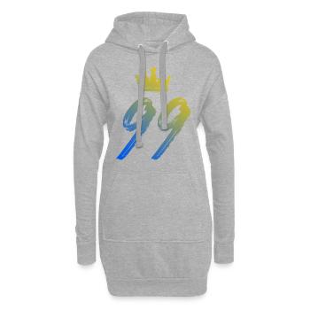 99 Couronne numérique - Sweat-shirt à capuche long Femme - gris chiné - Devant