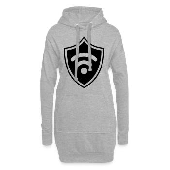 Wlan Internet Wappen - Hoodie-Kleid - Grau meliert - Vorne