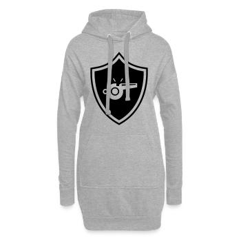 Trillerpfeife Pfeife Wappen - Hoodie-Kleid - Grau meliert - Vorne
