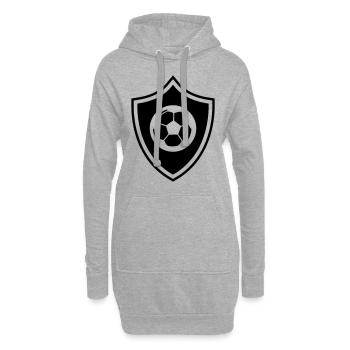 Fussball Wappen - Hoodie-Kleid - Grau meliert - Vorne
