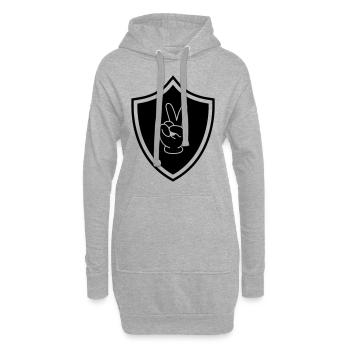 Peace Hand Wappen - Hoodie-Kleid - Grau meliert - Vorne
