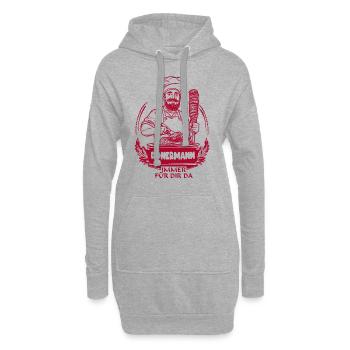 T Shirt Design Toujours là pour vous - Sweat-shirt à capuche long Femme - gris chiné - Devant
