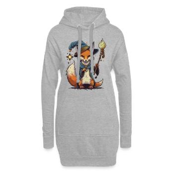 Magischer Fuchs - Hoodie-Kleid - Grau meliert - Vorne