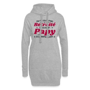Ich bin nicht im Ruhestand, ich bin ein Opa - Hoodie-Kleid - Grau meliert - Vorne