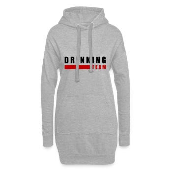 drinking team - Hoodie-Kleid - Grau meliert - Vorne