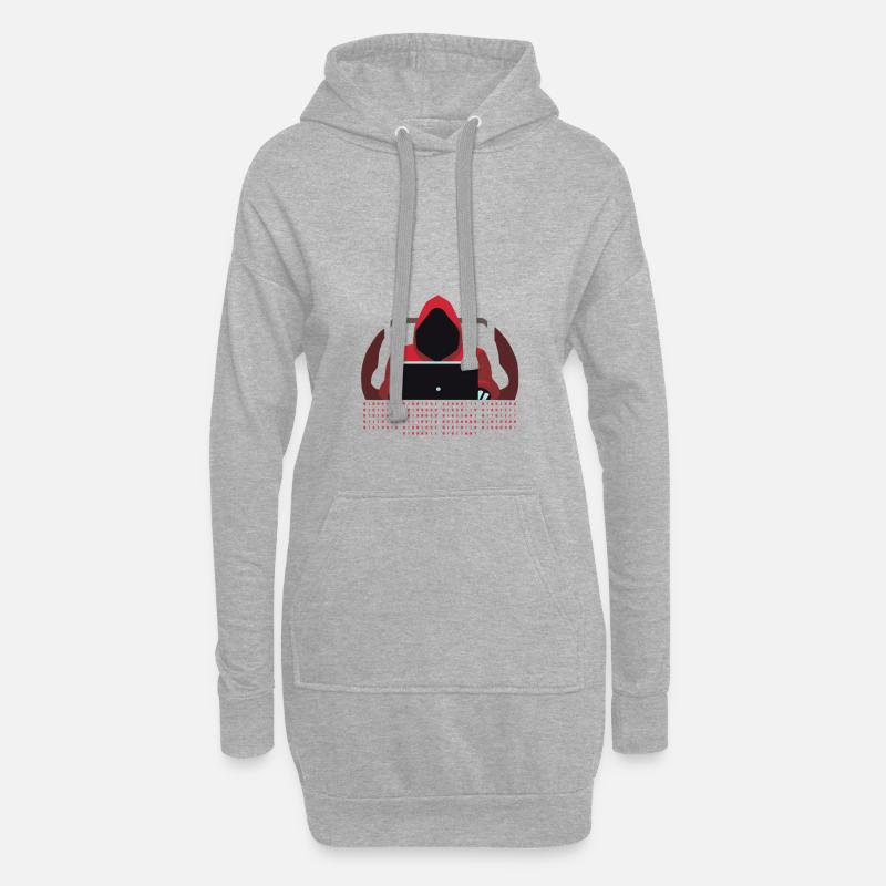 Hacker Binary Code - Hoodie Dress - heather grey
