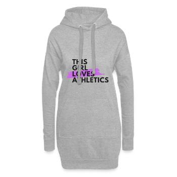 Dieses Mädchen liebt Leichtathletik - Hoodie-Kleid - Grau meliert - Vorne