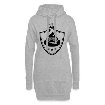 shit logo - Hoodie-Kleid - Grau meliert - Vorne