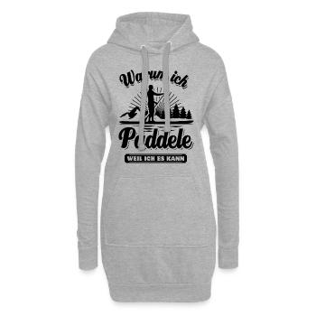 Warum ich Paddele? Weil ich es kann - SUP Spruch - Hoodie-Kleid - Grau meliert - Vorne