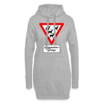 Junggesellenabschied: Junggesellengefolge Hirsch - Hoodie-Kleid - Grau meliert - Vorne