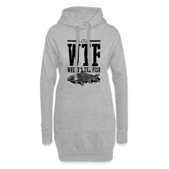 Pêche pêche pêche - Sweat-shirt à capuche long Femme - gris chiné - Devant
