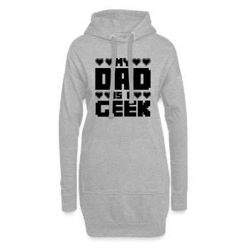 Geek Papa Papa sort - Sweat-shirt à capuche long Femme - gris chiné - Devant