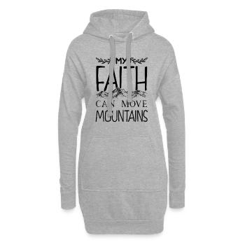 Bibel Bibelvers glaube Berge - Hoodie-Kleid - Grau meliert - Vorne