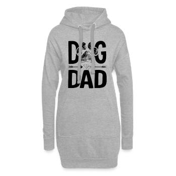Hunde papa dad dogs spruch - Hoodie-Kleid - Grau meliert - Vorne