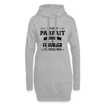 JE NE SUIS PAS PARFAIT MAIS JE SUIS NEE EN FEV - Sweat-shirt à capuche long Femme - gris chiné - Devant