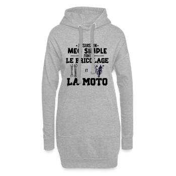 le bricolage et la moto - Sweat-shirt à capuche long Femme - gris chiné - Devant