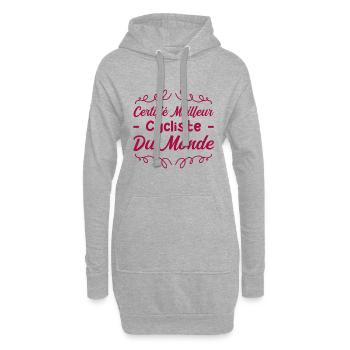 CERTIFIÉ MEILLEUR CYCLISTE DU MONDE - Sweat-shirt à capuche long Femme - gris chiné - Devant