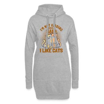 Chats Propriétaire de chat Animaux de compagnie Cadeau - Sweat-shirt à capuche long Femme - gris chiné - Devant