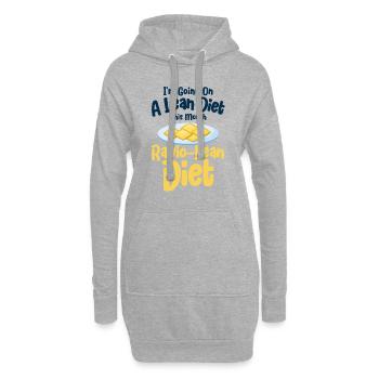 Noodles Noodle Lover Ravioli Cadeau - Sweat-shirt à capuche long Femme - gris chiné - Devant
