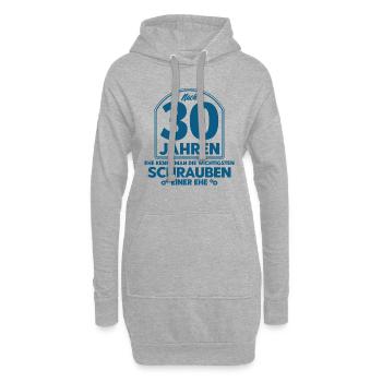 Perlenhochzeit Ehepaar 30. Hochzeitstag Geschenk - Hoodie-Kleid - Grau meliert - Vorne