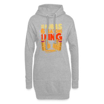 Kubb 10 Kubbs 6 Stöcke 1 König Geschenk - Hoodie-Kleid - Grau meliert - Vorne