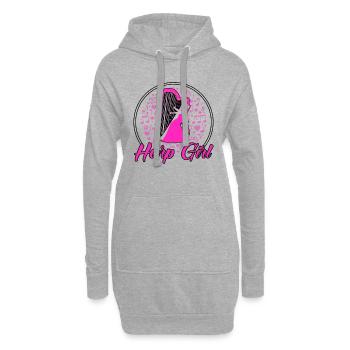 Harpiste Harp Girl Cadeau - Sweat-shirt à capuche long Femme - gris chiné - Devant