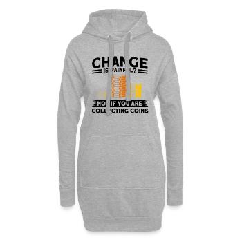 Collection de pièces Collection de pièces Collection de pièces de monnaie Numismatique - Sweat-shirt à capuche long Femme - gris chiné - Devant