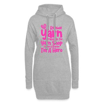 Stricken Stricken Liebhaber Stricken Geschenk - Hoodie-Kleid - Grau meliert - Vorne