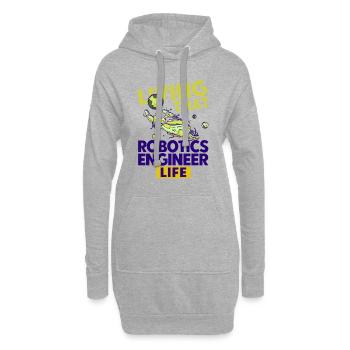 Ingenieur Lehrer Robotik Roboter Geschenk - Hoodie-Kleid - Grau meliert - Vorne