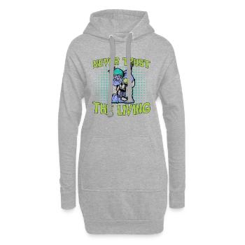 Horreur Halloween Le Vivant Effrayant - Sweat-shirt à capuche long Femme - gris chiné - Devant