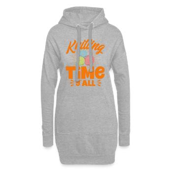 Tricot Fil Tricot TricotEr Tissu Cadeau - Sweat-shirt à capuche long Femme - gris chiné - Devant