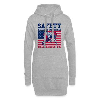 Jeu de football Joueur de football américain - Sweat-shirt à capuche long Femme - gris chiné - Devant