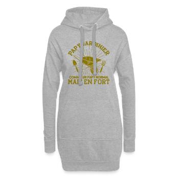 Schrebergarten Garten Hobbygärtner Geschenk - Hoodie-Kleid - Grau meliert - Vorne