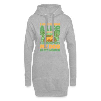 Hobbygärtner Hundehalter Garten Geschenk - Hoodie-Kleid - Grau meliert - Vorne
