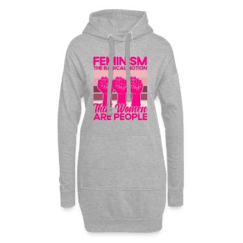 Autonomisation de l’égalité des sexes F - Sweat-shirt à capuche long Femme - gris chiné - Devant