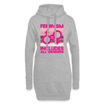 Feminismus Rechte der Frauen Feministisch Geschenk - Hoodie-Kleid - Grau meliert - Vorne