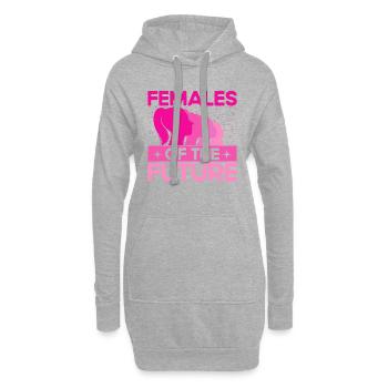 Égalité des sexes Égalité des sexes - Sweat-shirt à capuche long Femme - gris chiné - Devant