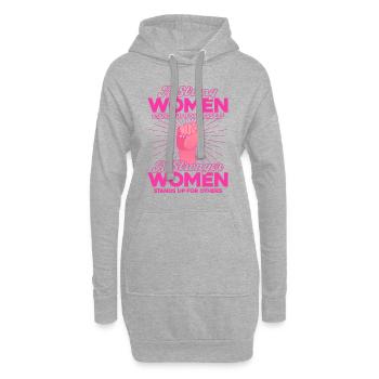 Égalité féministe des genres F - Sweat-shirt à capuche long Femme - gris chiné - Devant