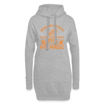 Holzbearbeitung Schreiner Holzarbeiter Geschenk - Hoodie-Kleid - Grau meliert - Vorne