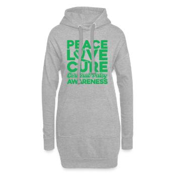 Zerebrale Lähmung Bewusstsein Grüne Schleife Zereb - Hoodie-Kleid - Grau meliert - Vorne