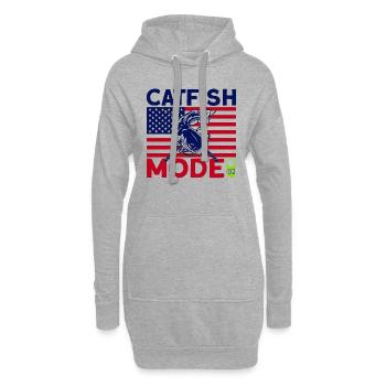 Mode poisson-chat sur cadeau de pêche au poisson-chat - Sweat-shirt à capuche long Femme - gris chiné - Devant