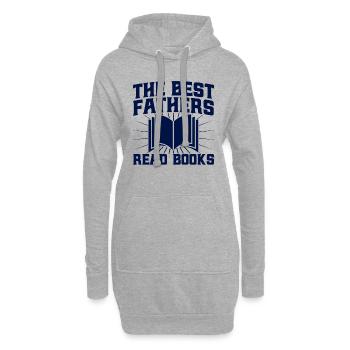 Die besten Väter lesen Bücher Buch lesen Geschenk - Hoodie-Kleid - Grau meliert - Vorne