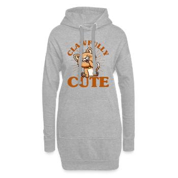 Chats amoureux chats parents chats dictons - Sweat-shirt à capuche long Femme - gris chiné - Devant