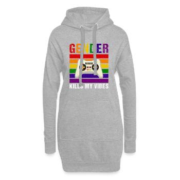 Gender kills my vibes,Gender - Hoodie-Kleid - Grau meliert - Vorne