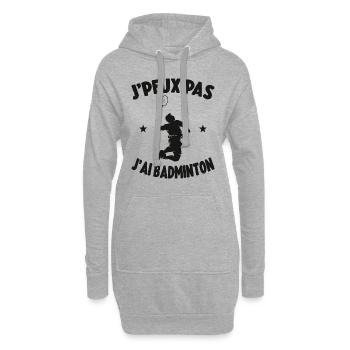 Je Peux Pas J'ai Badminton Cadeau Joueur Badminton - Sweat-shirt à capuche long Femme - gris chiné - Devant